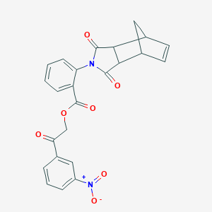 molecular formula C24H18N2O7 B341791 2-(3-nitrophenyl)-2-oxoethyl 2-(1,3-dioxo-1,3,3a,4,7,7a-hexahydro-2H-4,7-methanoisoindol-2-yl)benzoate 