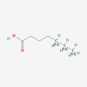 molecular formula C7H14O2<br>CH3(CH2)5COOH<br>C7H14O2 B3417941 (5,6,7-~13~C_3_)Heptanoic acid CAS No. 1173022-17-7