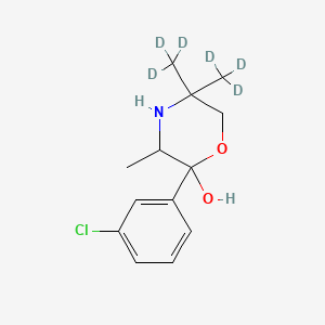 molecular formula C13H18ClNO2 B3418016 Bupropion morpholinol D6 CAS No. 1184984-06-2