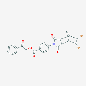 molecular formula C24H19Br2NO5 B341806 2-oxo-2-phenylethyl 4-(5,6-dibromo-1,3-dioxooctahydro-2H-4,7-methanoisoindol-2-yl)benzoate 