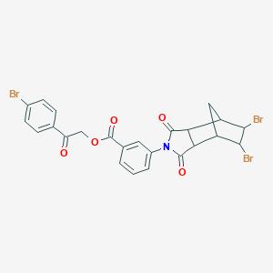 molecular formula C24H18Br3NO5 B341808 2-(4-bromophenyl)-2-oxoethyl 3-(5,6-dibromo-1,3-dioxooctahydro-2H-4,7-methanoisoindol-2-yl)benzoate 