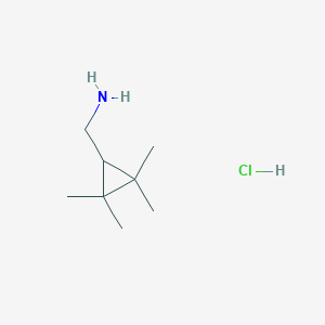 molecular formula C8H18ClN B3418103 (2,2,3,3-Tetramethylcyclopropyl)methanamine hydrochloride CAS No. 1199773-81-3