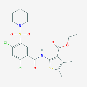 Ethyl 2-{[2,4-dichloro-5-(1-piperidinylsulfonyl)benzoyl]amino}-4,5-dimethyl-3-thiophenecarboxylate