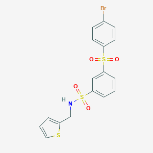 molecular formula C17H14BrNO4S3 B341823 3-[(4-bromophenyl)sulfonyl]-N-(2-thienylmethyl)benzenesulfonamide 