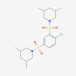 molecular formula C20H31ClN2O4S2 B341824 1-({2-Chloro-5-[(3,5-dimethylpiperidin-1-yl)sulfonyl]phenyl}sulfonyl)-3,5-dimethylpiperidine 