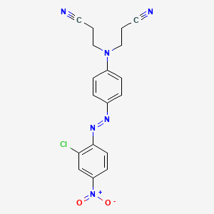 molecular formula C18H15ClN6O2 B3418293 Propanenitrile, 3,3'-[[4-[(2-chloro-4-nitrophenyl)azo]phenyl]imino]bis- CAS No. 12223-26-6
