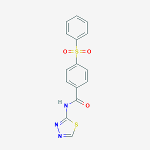 molecular formula C15H11N3O3S2 B341832 4-Benzenesulfonyl-N-[1,3,4]thiadiazol-2-yl-benzamide 