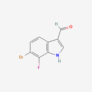 molecular formula C9H5BrFNO B3418330 6-Bromo-7-fluoroindole-3-carboxaldehyde CAS No. 1227591-06-1