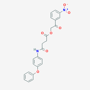molecular formula C24H20N2O7 B341835 2-{3-Nitrophenyl}-2-oxoethyl 4-oxo-4-(4-phenoxyanilino)butanoate 