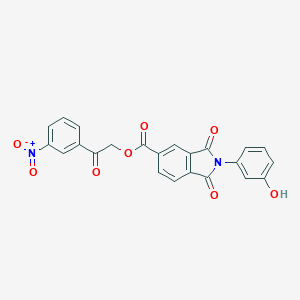 molecular formula C23H14N2O8 B341850 2-{3-Nitrophenyl}-2-oxoethyl 2-(3-hydroxyphenyl)-1,3-dioxoisoindoline-5-carboxylate 