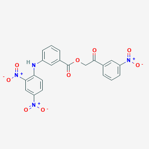 molecular formula C21H14N4O9 B341851 2-{3-Nitrophenyl}-2-oxoethyl 3-{2,4-bisnitroanilino}benzoate 
