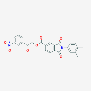 molecular formula C25H18N2O7 B341853 2-{3-Nitrophenyl}-2-oxoethyl 2-(3,4-dimethylphenyl)-1,3-dioxoisoindoline-5-carboxylate 