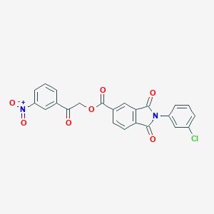 molecular formula C23H13ClN2O7 B341855 2-(3-Nitrophenyl)-2-oxoethyl 2-(3-chlorophenyl)-1,3-dioxoisoindoline-5-carboxylate 