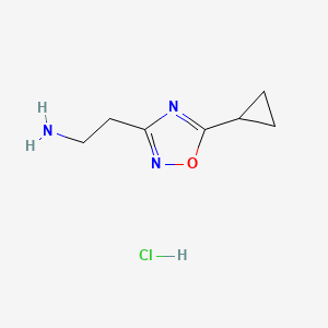 molecular formula C7H12ClN3O B3418585 2-(5-Cyclopropyl-1,2,4-oxadiazol-3-yl)ethan-1-amine hydrochloride CAS No. 1263093-99-7