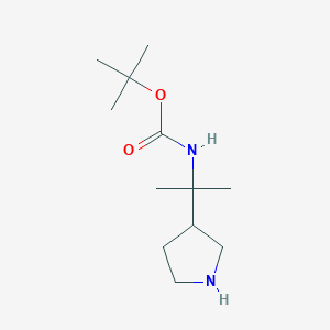 molecular formula C12H24N2O2 B3418603 tert-Butyl (2-(pyrrolidin-3-yl)propan-2-yl)carbamate CAS No. 1263315-81-6