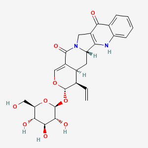 molecular formula C26H28N2O9 B3418643 Pumiloside CAS No. 126722-26-7