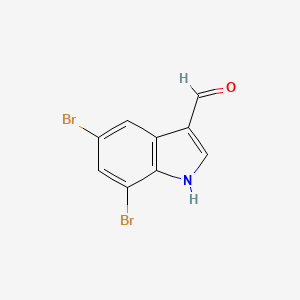 molecular formula C9H5Br2NO B3418650 5,7-dibromo-1H-indole-3-carbaldehyde CAS No. 126811-14-1