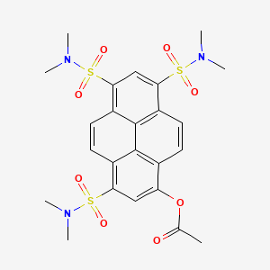 molecular formula C24H27N3O8S3 B3418670 [3,6,8-tris(dimethylsulfamoyl)pyren-1-yl] Acetate CAS No. 127044-62-6
