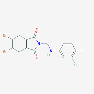 molecular formula C16H17Br2ClN2O2 B341872 5,6-dibromo-2-[(3-chloro-4-methylanilino)methyl]hexahydro-1H-isoindole-1,3(2H)-dione 