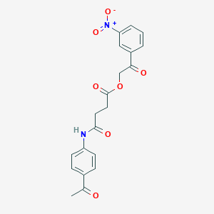 molecular formula C20H18N2O7 B341878 [2-(3-Nitrophenyl)-2-oxoethyl] 4-(4-acetylanilino)-4-oxobutanoate 