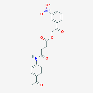 2-(3-NITROPHENYL)-2-OXOETHYL 3-[(4-ACETYLPHENYL)CARBAMOYL]PROPANOATE