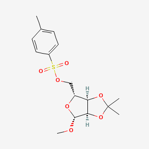 molecular formula C16H22O7S B3418784 ((3aR,4R,6R,6aR)-6-methoxy-2,2-dimethyltetrahydrofuro[3,4-d][1,3]dioxol-4-yl)methyl 4-methylbenzenesulfonate CAS No. 13007-50-6