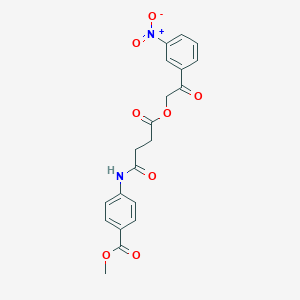 molecular formula C20H18N2O8 B341879 Methyl 4-({4-[2-(3-nitrophenyl)-2-oxoethoxy]-4-oxobutanoyl}amino)benzoate 
