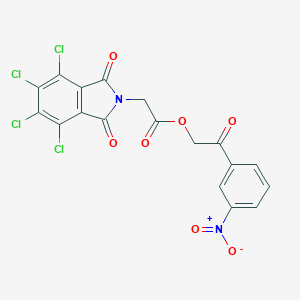 molecular formula C18H8Cl4N2O7 B341881 2-(3-nitrophenyl)-2-oxoethyl (4,5,6,7-tetrachloro-1,3-dioxo-1,3-dihydro-2H-isoindol-2-yl)acetate 