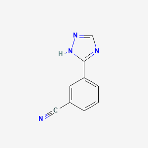 molecular formula C9H6N4 B3418830 3-(1H-1,2,4-triazol-5-yl)benzonitrile CAS No. 1311314-27-8