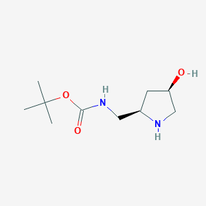 molecular formula C10H20N2O3 B3418856 tert-Butyl N-{[(2R,4R)-4-hydroxypyrrolidin-2-yl]methyl}carbamate CAS No. 1314605-34-9