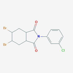 molecular formula C14H12Br2ClNO2 B341887 5,6-dibromo-2-(3-chlorophenyl)hexahydro-1H-isoindole-1,3(2H)-dione 
