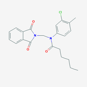 molecular formula C22H23ClN2O3 B341889 N-(3-chloro-4-methylphenyl)-N-[(1,3-dioxo-1,3-dihydro-2H-isoindol-2-yl)methyl]hexanamide 