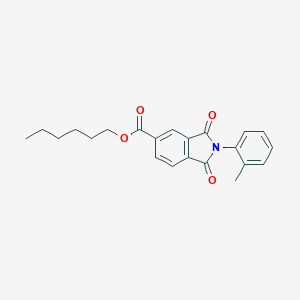 molecular formula C22H23NO4 B341891 Hexyl 2-(2-methylphenyl)-1,3-dioxoisoindoline-5-carboxylate 