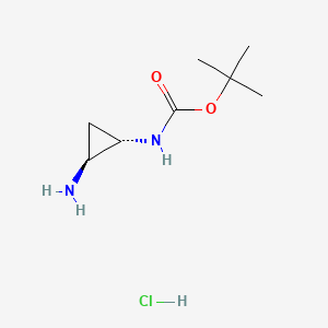 molecular formula C8H17ClN2O2 B3418927 tert-butyl (1S,2S)-2-aminocyclopropylcarbamate hydrochloride CAS No. 1332634-89-5