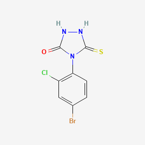 molecular formula C8H5BrClN3OS B3418948 4-(4-Bromo-2-chlorophenyl)-3-sulfanyl-4,5-dihydro-1H-1,2,4-triazol-5-one CAS No. 1339113-49-3