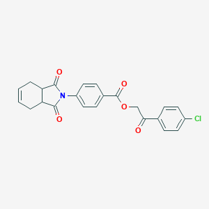 molecular formula C23H18ClNO5 B341908 2-(4-chlorophenyl)-2-oxoethyl 4-(1,3-dioxo-1,3,3a,4,7,7a-hexahydro-2H-isoindol-2-yl)benzoate 
