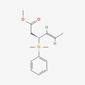 molecular formula C15H22O2Si B3419082 (3R,4E)-Methyl 3-(dimethylphenylsilyl)-4-hexenoate CAS No. 136174-52-2