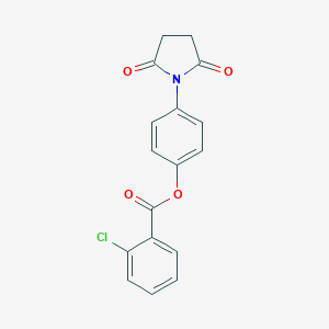 molecular formula C17H12ClNO4 B341932 4-(2,5-Dioxo-1-pyrrolidinyl)phenyl 2-chlorobenzoate 