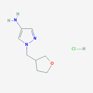 molecular formula C8H13N3O B3419411 1-(Tetrahydrofuran-3-ylmethyl)-1H-pyrazol-4-amine hydrochloride CAS No. 1431963-89-1