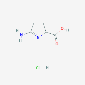 molecular formula C5H9ClN2O2 B3419539 5-amino-3,4-dihydro-2H-pyrrole-2-carboxylic acid hydrochloride CAS No. 1461706-58-0