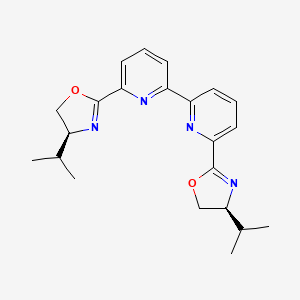 molecular formula C22H26N4O2 B3419588 6,6'-Bis(4-(S)-isopropyl-2-oxazolinyl)-2,2'-bipyridine CAS No. 147409-41-4