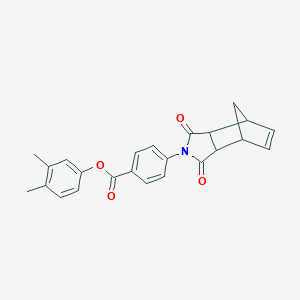 molecular formula C24H21NO4 B341968 3,4-dimethylphenyl 4-(1,3-dioxo-1,3,3a,4,7,7a-hexahydro-2H-4,7-methanoisoindol-2-yl)benzoate 