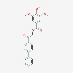molecular formula C24H22O6 B341970 2-(Biphenyl-4-yl)-2-oxoethyl 3,4,5-trimethoxybenzoate 