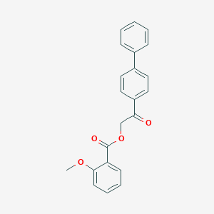 molecular formula C22H18O4 B341971 2-[1,1'-biphenyl]-4-yl-2-oxoethyl 2-methoxybenzoate 