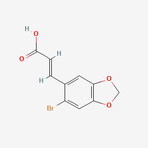 molecular formula C10H7BrO4 B3419772 3-(6-Bromobenzo[d][1,3]dioxol-5-yl)acrylic acid CAS No. 155814-21-4