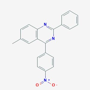 molecular formula C21H15N3O2 B341981 6-Methyl-4-(4-nitrophenyl)-2-phenylquinazoline 