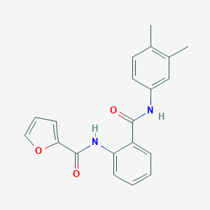 molecular formula C20H18N2O3 B341986 N-{2-[(3,4-dimethylanilino)carbonyl]phenyl}-2-furamide 