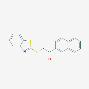 molecular formula C19H13NOS2 B341987 2-[(Benzothiazole-2-ylthio)acetyl]naphthalene 