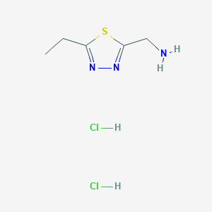 molecular formula C5H10ClN3S B3419887 [(5-Ethyl-1,3,4-thiadiazol-2-yl)methyl]amine dihydrochloride CAS No. 1609401-00-4