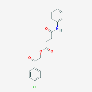 molecular formula C18H16ClNO4 B341990 2-(4-Chlorophenyl)-2-oxoethyl 4-anilino-4-oxobutanoate 